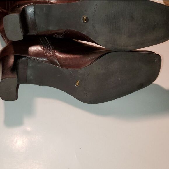 Antonio Melani Knee Boot Heels Women’s Size 9.5 Brown  Leather - Picture 5 of 10